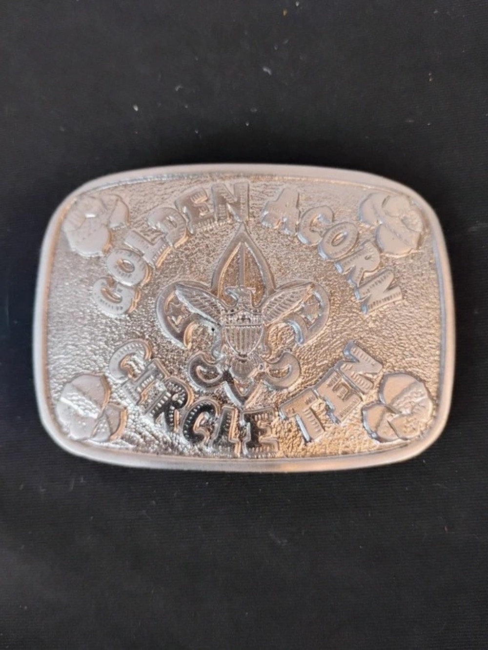 Golden Arrow Eagle Ten Silver Belt Buckle